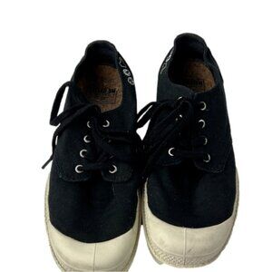 Palladium Organic  Collection Black Canvas Lace Up Sneakers